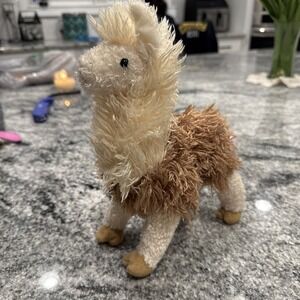 Douglas Cuddle Toys Llama Plush Shaggy Fuzzy #1742 10" Cream Beige